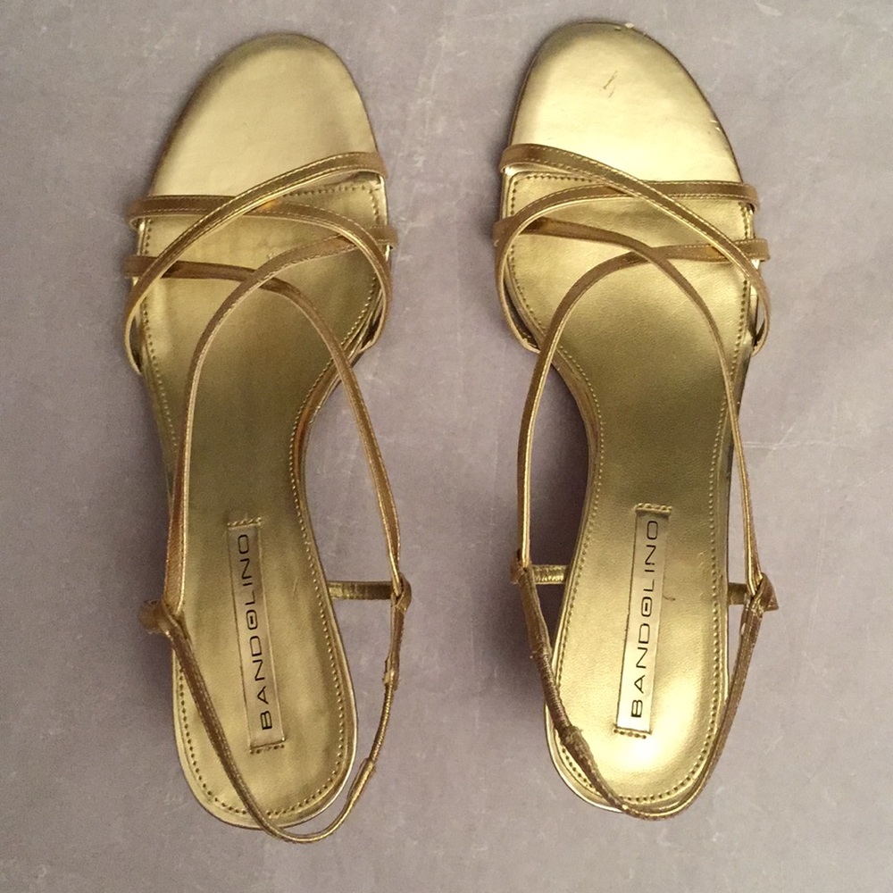 Strappy gold sandals